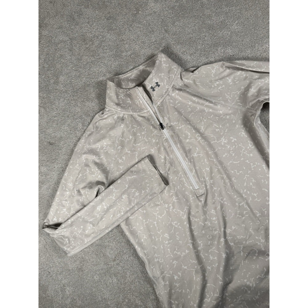 Under Armour Cold Gear Infrared 1/4 Zip Long Sleeve Mock Neck Shirt Sz Lg Fitted